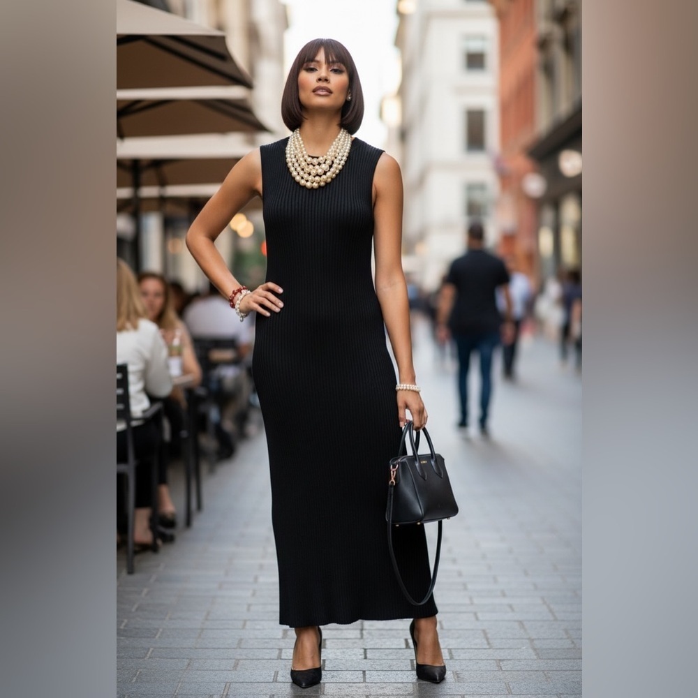 Elegant Black Sleeveless Dress Chic and Stunningly Amazing☑️VEN50